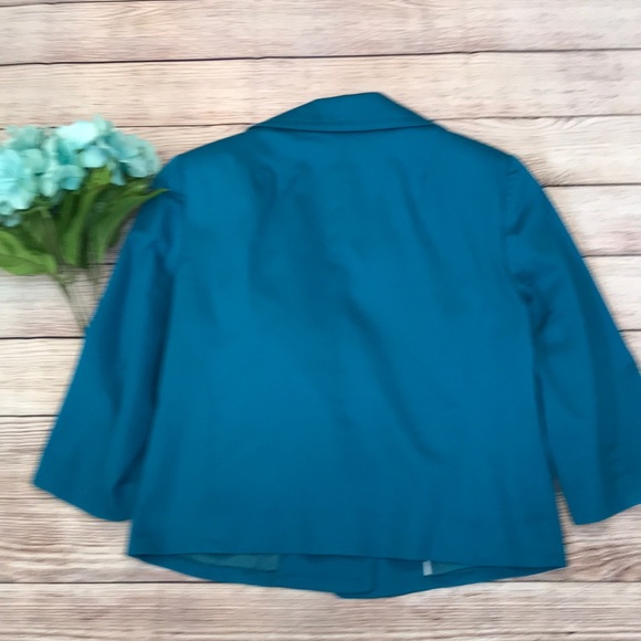 Worthington PS teal vintage boxy cropped blazer. - Picture 2 of 3